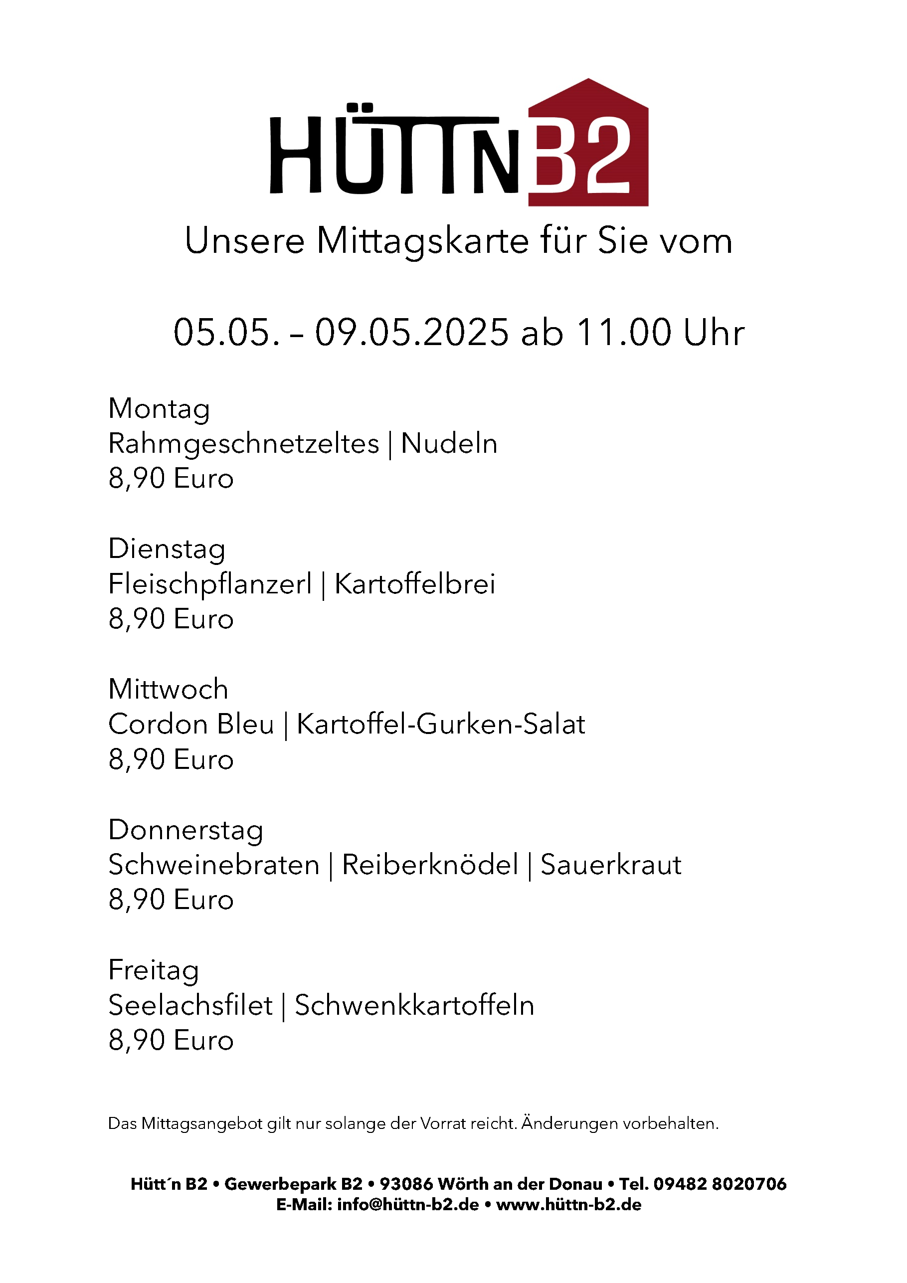 Mittagskarte