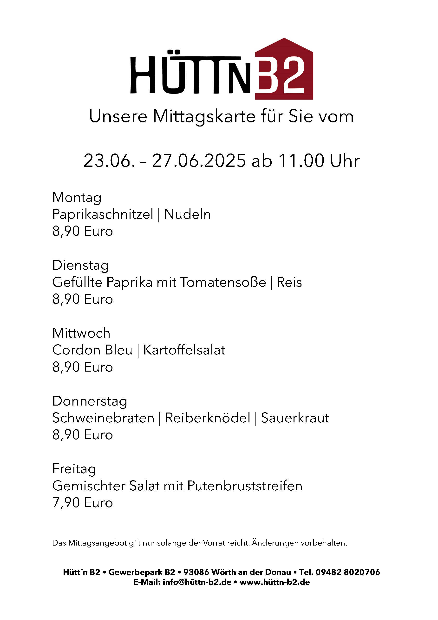 Mittagskarte